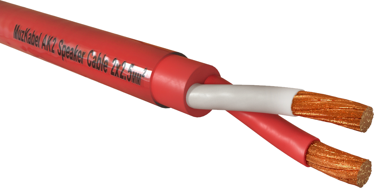 Акустический кабель - MUZKABEL AK 2, 2 х 2.5 мм², Красный