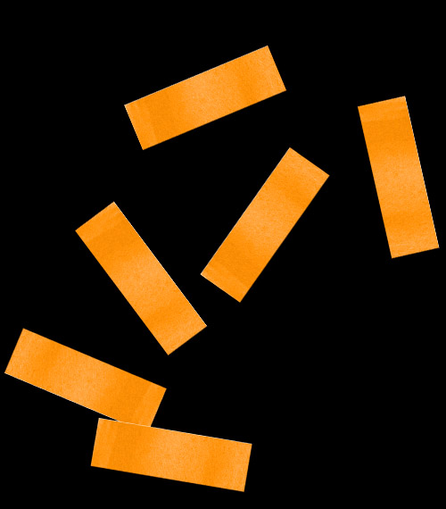 Конфетти бумажное 17х55 мм Оранжевое