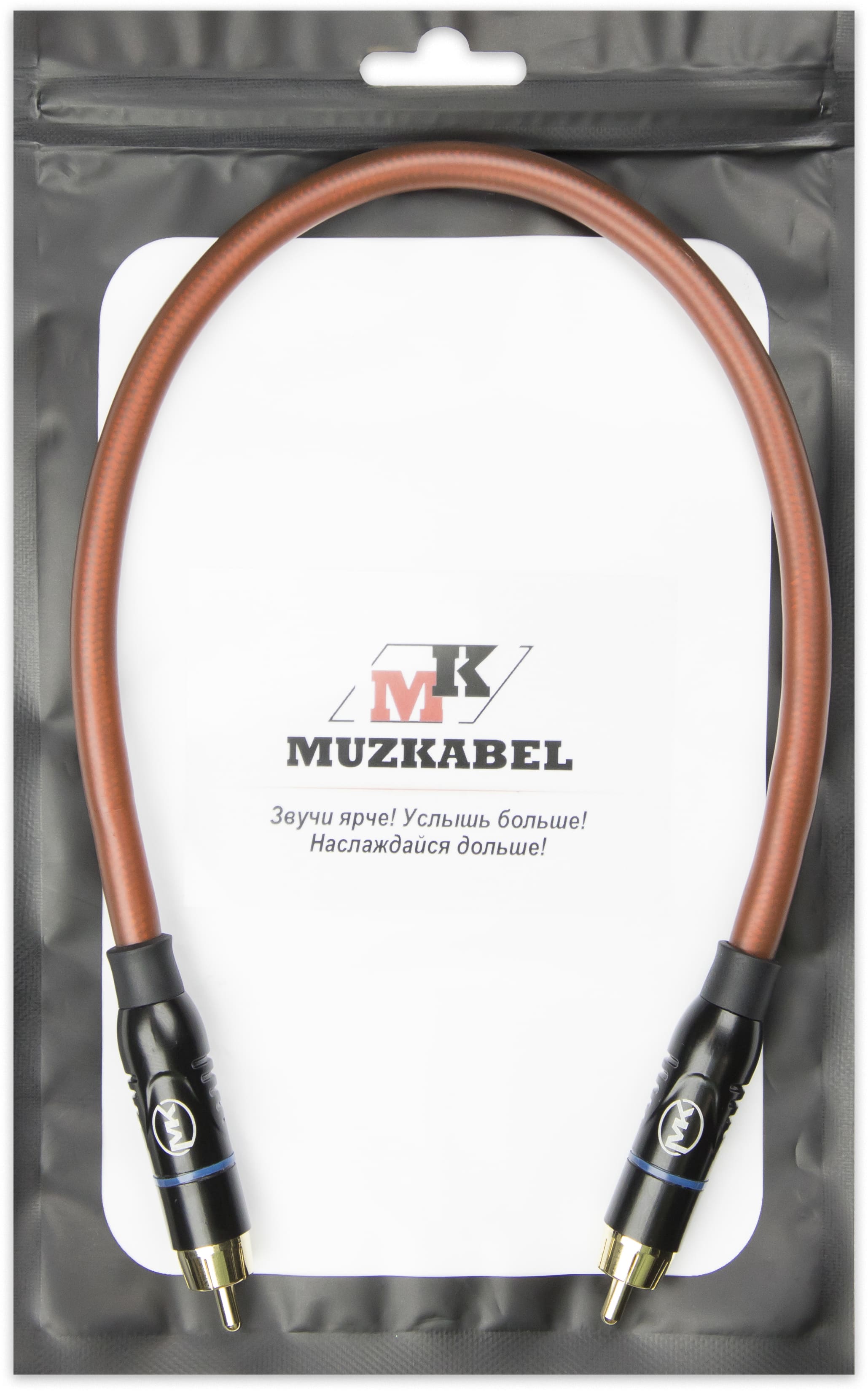 Патч-кабель MUZKABEL RCXMK5BP - 0.1 метра, RCA – RCA (Синее кольцо)