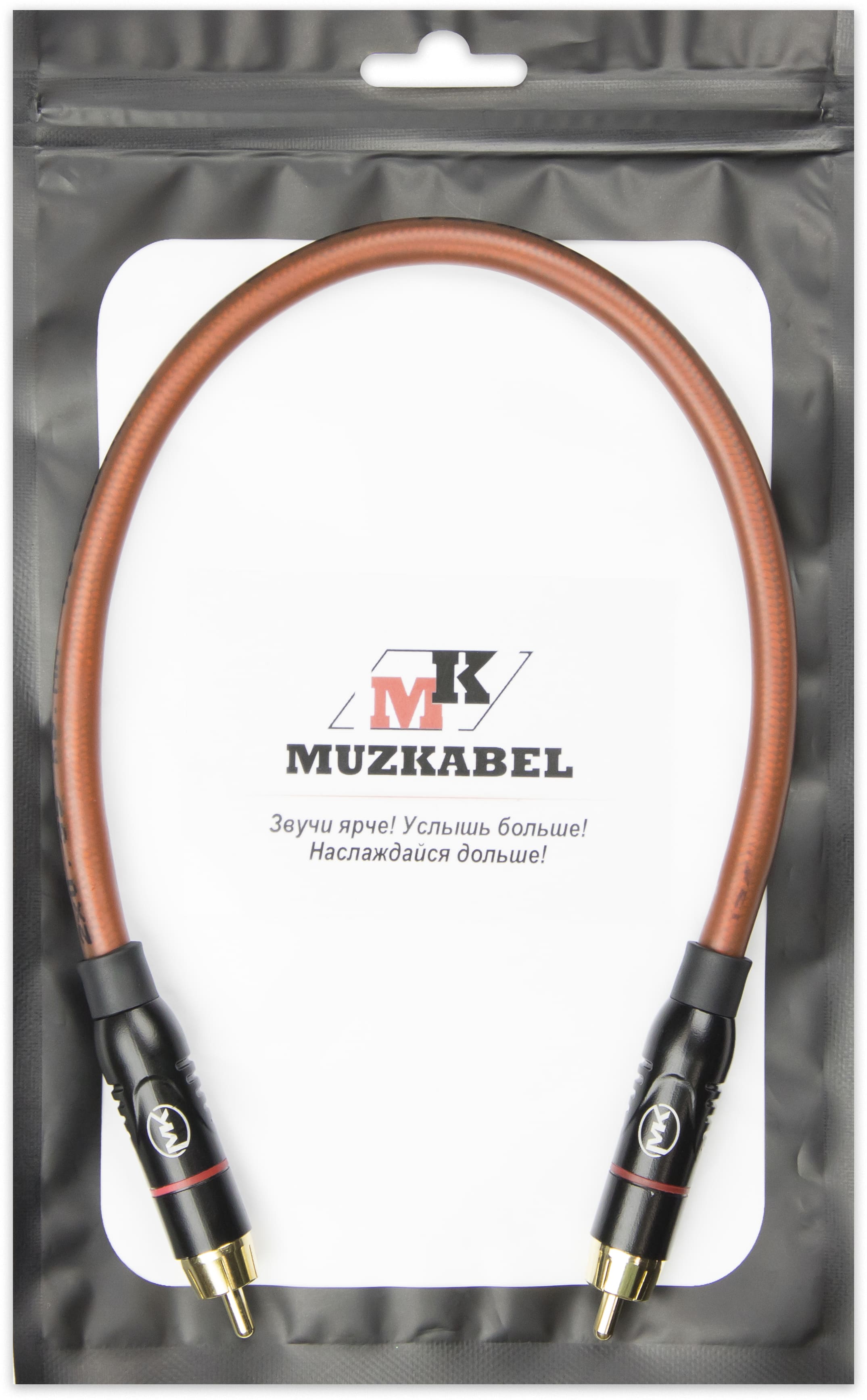 Патч-кабель MUZKABEL RCXMK5BP - 0.1 метра, RCA – RCA (Красное кольцо)