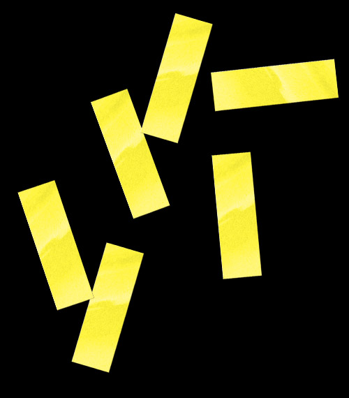 Конфетти бумажное 17х55 мм Жёлтое