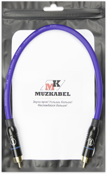 Патч-кабель MUZKABEL RSFIK4VP - 0.1 метра, RCA – RCA (Синее кольцо)
