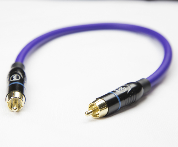 Патч-кабель MUZKABEL RSFIK4VP - 0.1 метра, RCA – RCA (Синее кольцо)