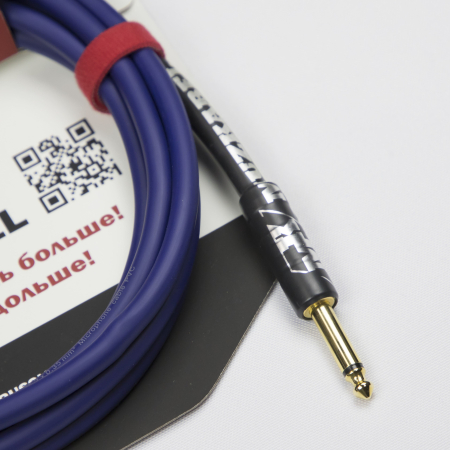 Гитарный кабель MUZKABEL JZMK5S(R) - 1 метр, JACK - JACK (Угловой)