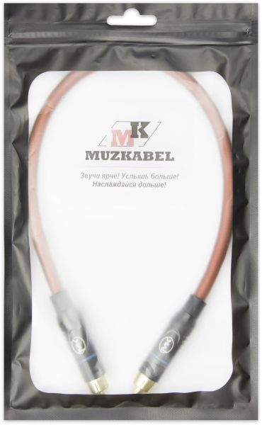 Патч-кабель MUZKABEL RCXMK5BP - 0.1 метра, RCA – RCA (Синее кольцо)