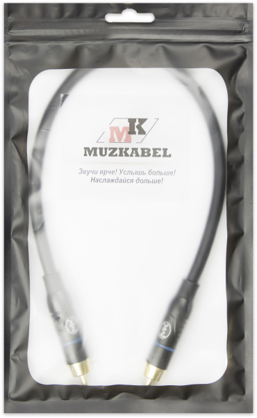 Патч-кабель MUZKABEL RSCMK3P - 0.1 метра, RCA – RCA (Синее кольцо)