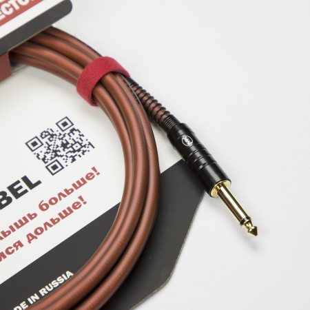 Гитарный кабель MUZKABEL JZMK5B(R) - 1 метр, JACK - JACK (Угловой)