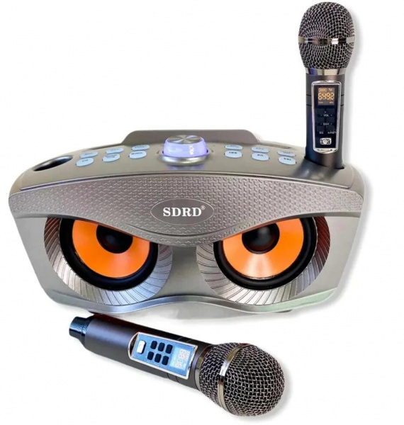 Караоке система с двумя радиомикрофонами SDRD SD 306 Plus Gray (Сова)