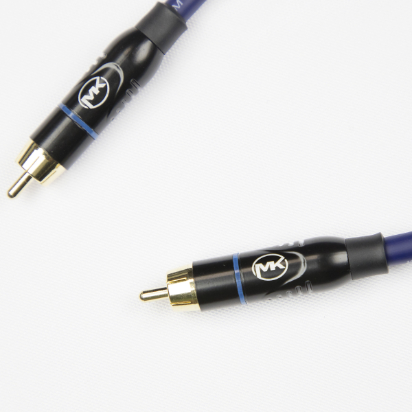 Патч-кабель MUZKABEL RSFIK4SP - 0.1 метра, RCA – RCA (Синее кольцо)
