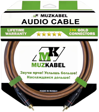 Аудио кабель MUZKABEL RCXMK5B - 1 метр, RCA - RCA