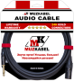 Гитарный кабель MUZKABEL AXFMK1B - 1 метр, JACK (моно) - XLR (папа)