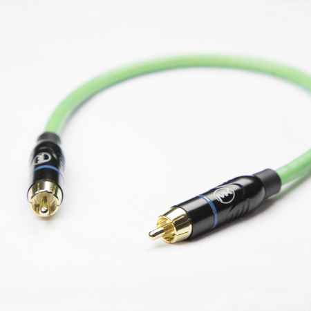 Патч-кабель MUZKABEL SRCIK2P - 0.3 метра, RCA – RCA (Синее кольцо)