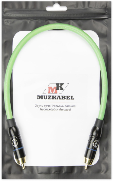 Патч-кабель MUZKABEL SRCIK2P - 0.2 метра, RCA – RCA (Синее кольцо)