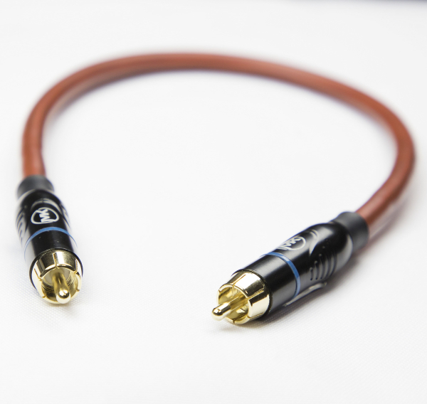 Патч-кабель MUZKABEL RCXMK5BP - 0.1 метра, RCA – RCA (Синее кольцо)