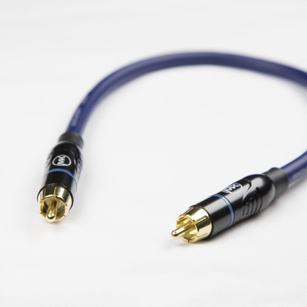 Патч-кабель MUZKABEL RSFIK4SP - 0.1 метра, RCA – RCA (Синее кольцо)