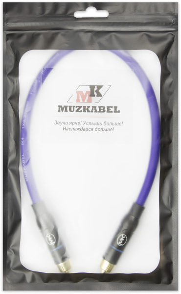 Патч-кабель MUZKABEL RSFIK4VP - 0.1 метра, RCA – RCA (Синее кольцо)