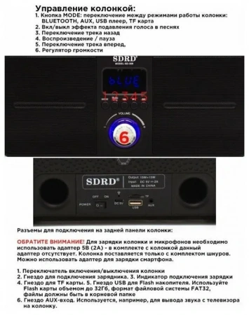 Караоке система с двумя радиомикрофонами SDRD SD 309