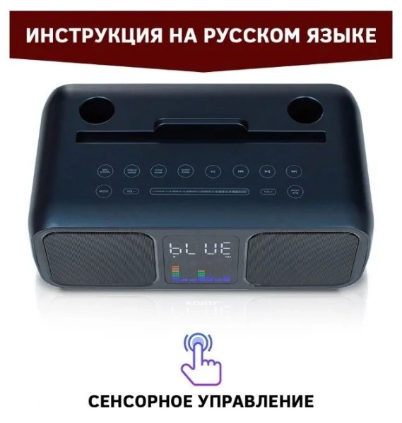 Караоке система с двумя радиомикрофонами SDRD SD 318 Grey