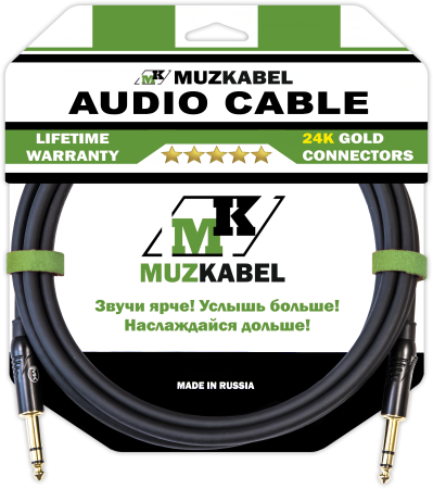 Аудио кабель MUZKABEL BZFMK1B - 15 метров, JACK (стерео) - JACK (стерео)