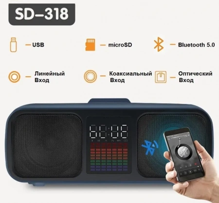 Караоке система с двумя радиомикрофонами SDRD SD 318 Gold